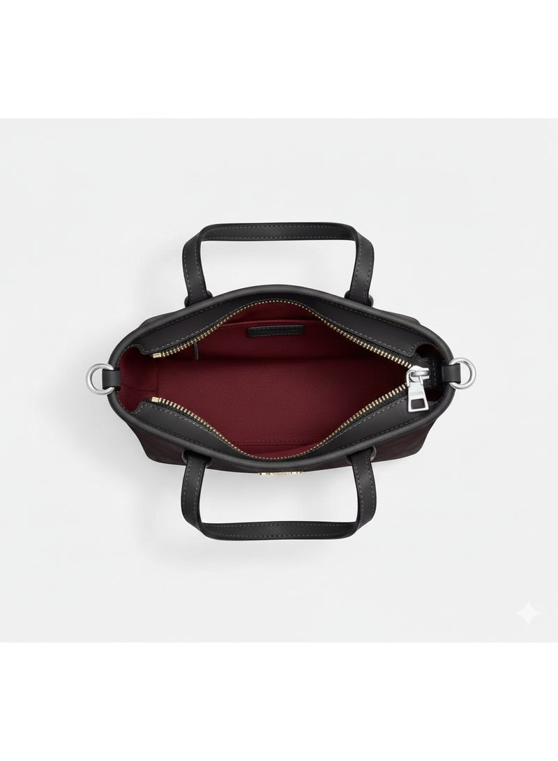 coachoutlet Coach City Mini Tote Bag in Signature Canvas - Black/Gray - Image 3